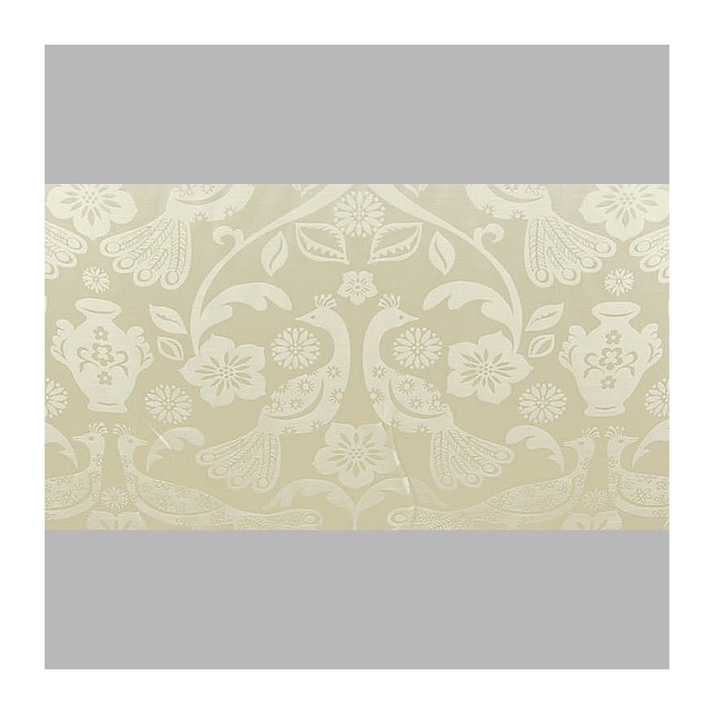 gordijnstof Old White damast vogel Breedte 140 cm gordijnstof Old White damast vogel Breedte 140 cm