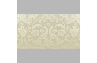 gordijnstof Old White damast vogel Breedte 140 cm