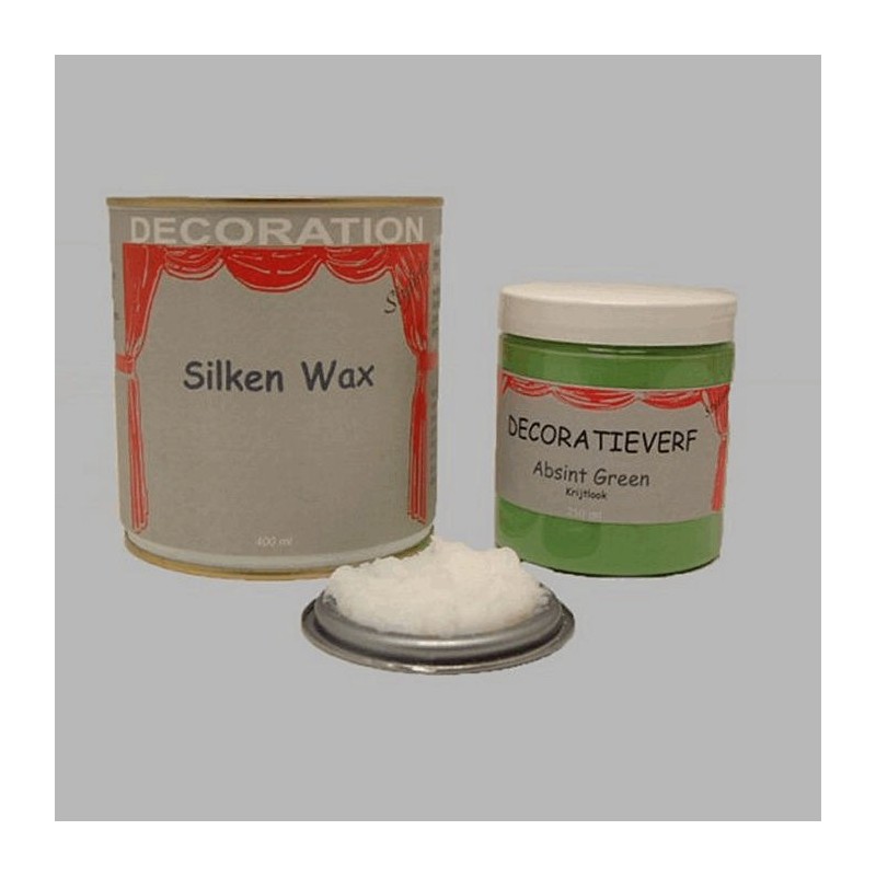 Silken wax (400ml) en krijtverf Absint Green(250ml) Silken wax (400ml) en krijtverf Absint Green(250ml)