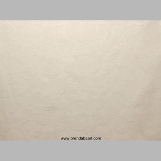 stof jacguard met krullen kleur creme