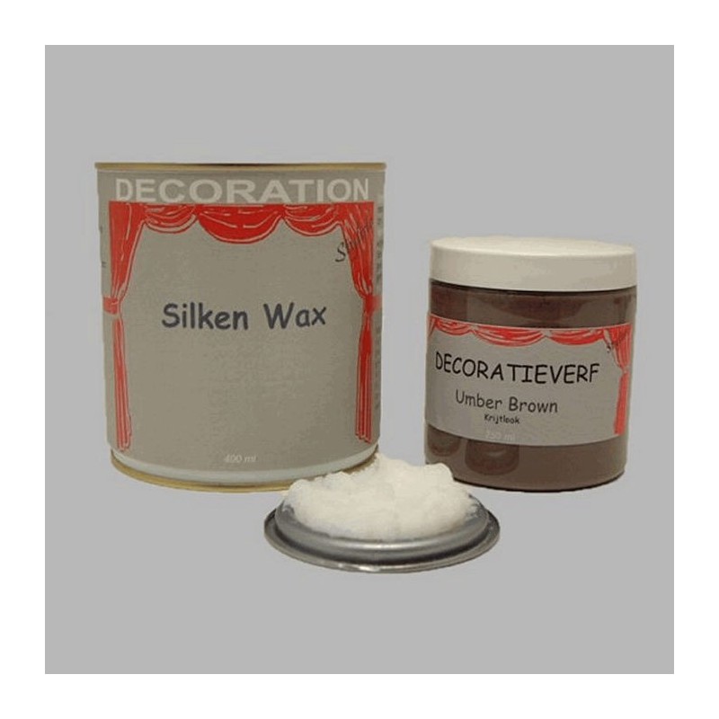 Silken wax (400ml) en krijtverf Umber Brown(250ml) Silken wax (400ml) en krijtverf Umber Brown(250ml)