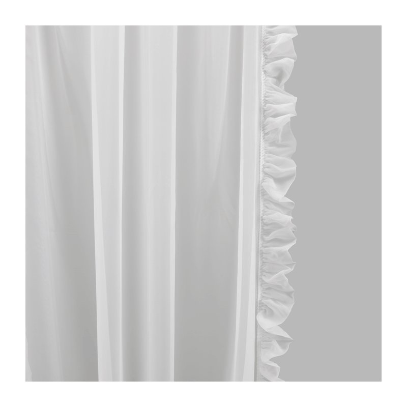 bonne femme sheer fabric plain with ruffle color white width 90 cm bonne femme sheer fabric plain with ruffle color white width 90 cm