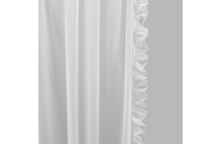 bonne femme sheer fabric plain with ruffle color white width 90 cm