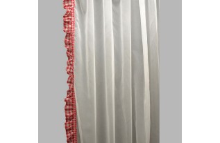 bonne femme voile Wit met rushes in ruit motief breedte 110 cm