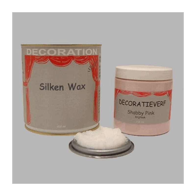 Silken wax (400ml) en krijtverf Shabby Pink(250ml) Silken wax (400ml) en krijtverf Shabby Pink(250ml)