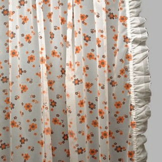 Bonne femme voile met rushes en bloemmotief breedte 115 cm