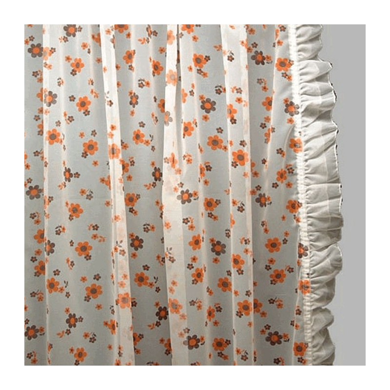 voilage de bonne femme avec rushes et motif floral largeur 115 cm voilage de bonne femme avec rushes et motif floral largeur 115 cm