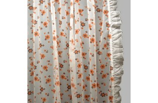 Bonne femme voile met rushes en bloemmotief breedte 115 cm