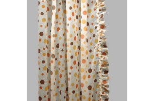 bonne femme sheer fabric polka dot pattern with rushes width 115 cm