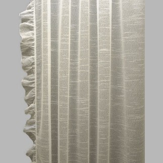 bonne femme witte boucle met rushes breedte 125 cm