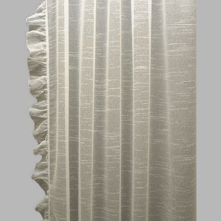 bonne femme white boucle with rushes, width 125 cm