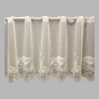 voilage Jacquard avec canards et nénuphars