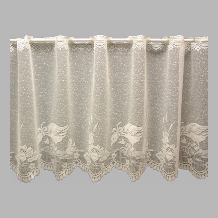 sheer fabric Jacquard with ducklings and water lilies