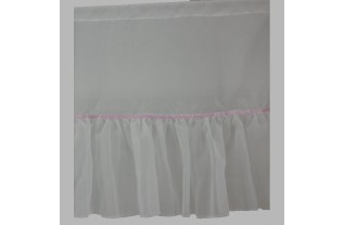 Valletje met Ruch Snow White voile met roos lint h 0.52 m