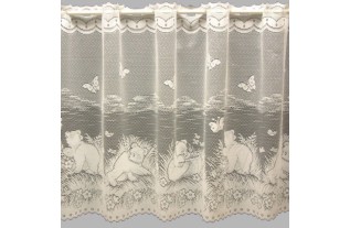 Voilages Jacquard avec ours avec papillons rideau court, polyester