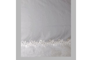 Sheer fabric in voile with embroidered border