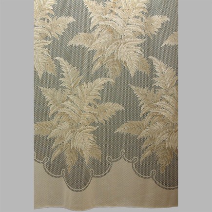 sheer fabric jacquard with palm branch and lead lace height 300 cm