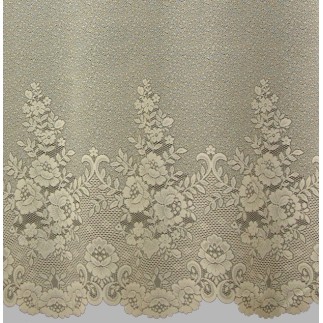 sheer fabric jacquard White with flower edge height 260 cm