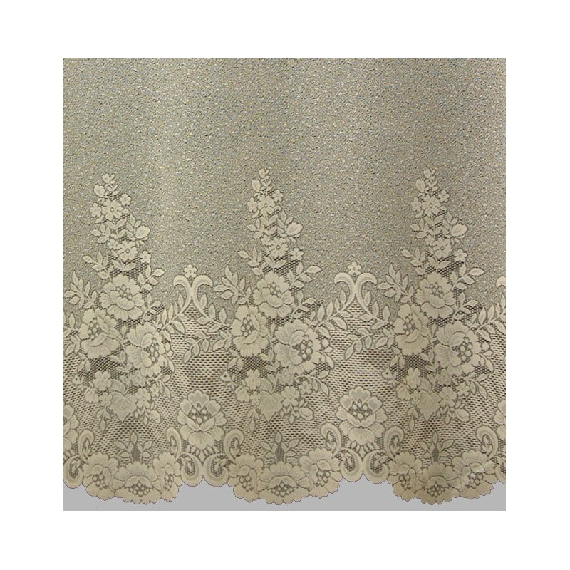 sheer fabric jacquard White with flower edge height 260 cm sheer fabric jacquard White with flower edge height 260 cm
