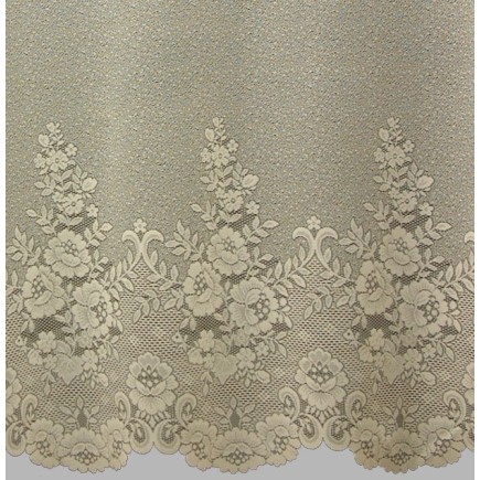 sheer fabric jacquard White with flower edge height 260 cm
