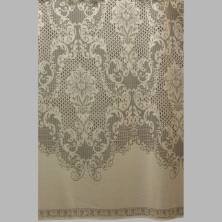 Vitrage jacquard ecru met klassieke bloem hoogte 255 cm