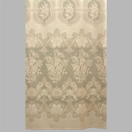 sheer fabric jacquard with floral pattern beige with lead lace height 280 cm