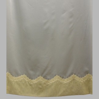 Sheer fabric in voile with embroidered border Yellow