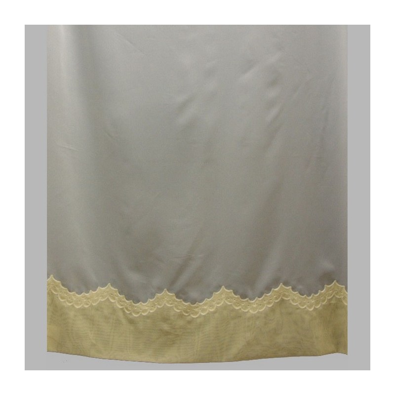 Sheer fabric in voile with embroidered border Yellow Sheer fabric in voile with embroidered border Yellow