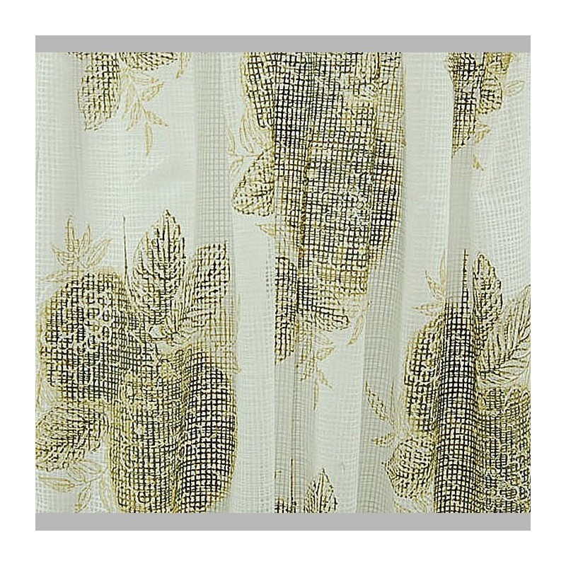 Glass curtain Vitrage Retro Brown and green