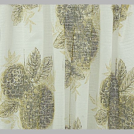 Glass curtain Vitrage Retro Brown and green