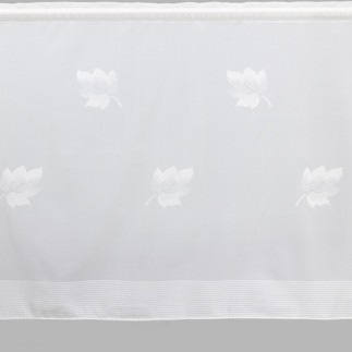 Brocante vitrage ecru with leaves height 50 cm