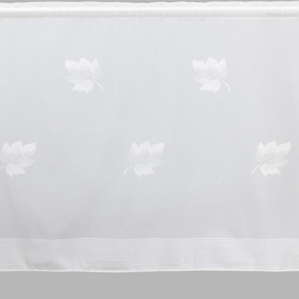 Brocante vitrage écru avec des feuilles hauteur 50 cm