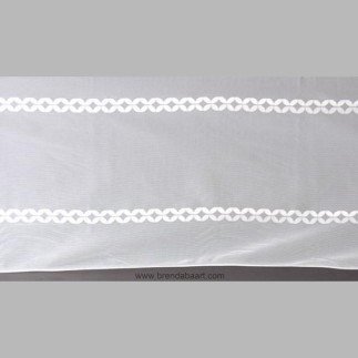 Brocante vitrage écru avec manches hauteur 38 cm