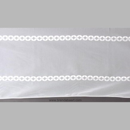 Brocante vitrage ecru with rounds height 38 cm