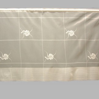 Vitrage à motif de rayures et de fleurs hauteur 64 cm