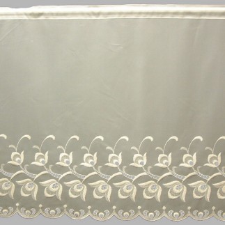 Vitrage à motif de fleurs hauteur 70 cm