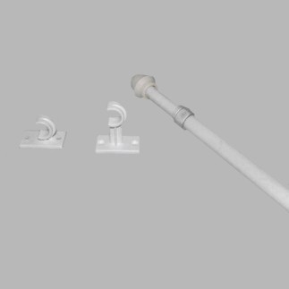 compleet uitschuifbare gordijnroede 12 mm wit in verschillende lengtes