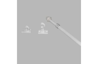 compleet uitschuifbare gordijnroede 12 mm wit in verschillende lengtes