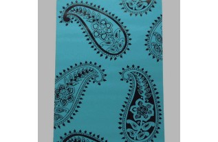 vliesbehang retro petrol paisley blauw en zwart