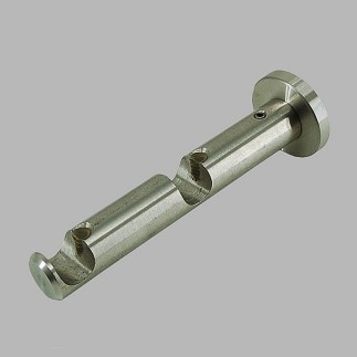 muursteun opleg dubbel voor roede 12 mm zilver L 12 cm