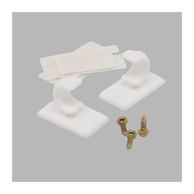 Open support short for curtain rod 12mm white 2 pieces