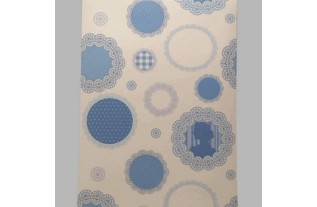 behang portret blauw en wit