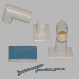 hoeksteun 90 voor gordijnroede 13 mm kleur wit 2 stuks