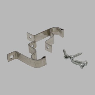 2 supports argentés pour tringle à rideau 13 mm