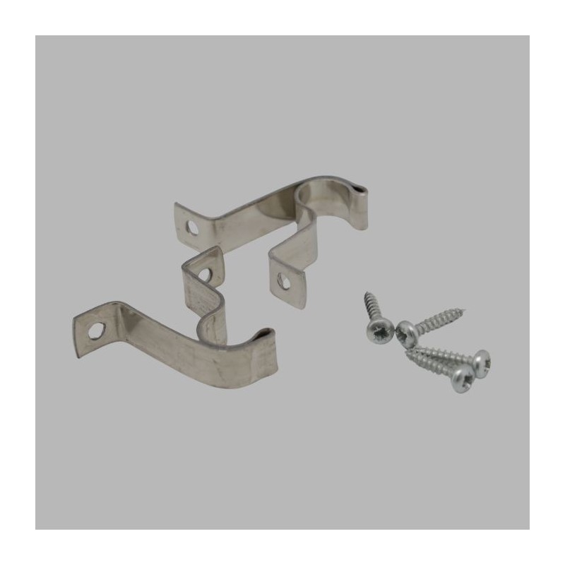 2 supports argentés pour tringle à rideau 13 mm