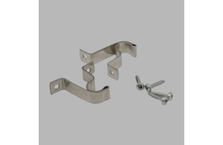 2 supports argentés pour tringle à rideau 13 mm