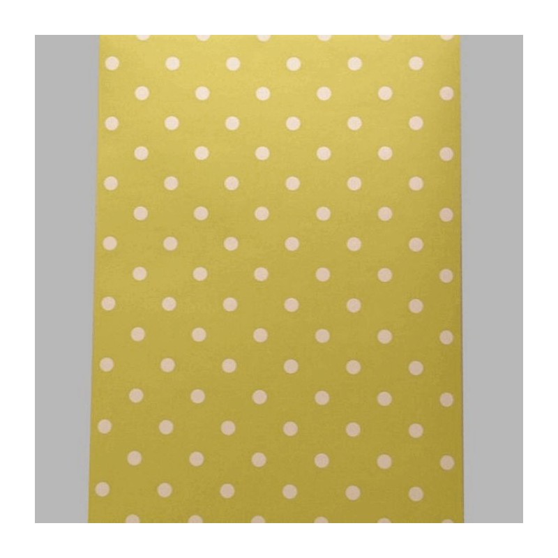 behang stippen lemon en wit