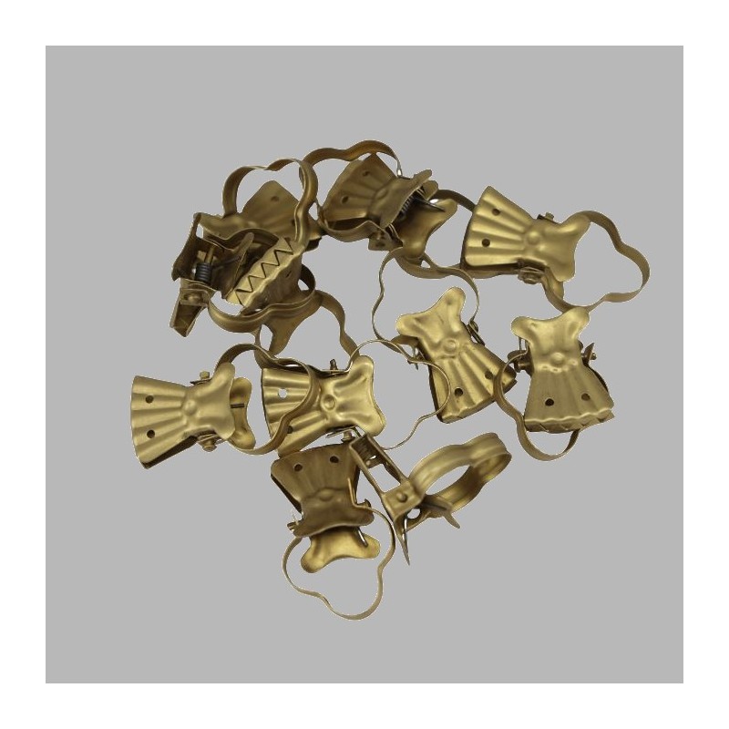 Decorative ring with clip copper colored 12 pieces