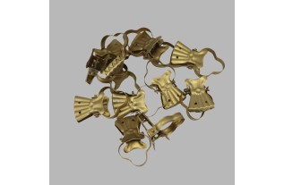 Decoratieve ring met knijper koper kleurig 12 stuks