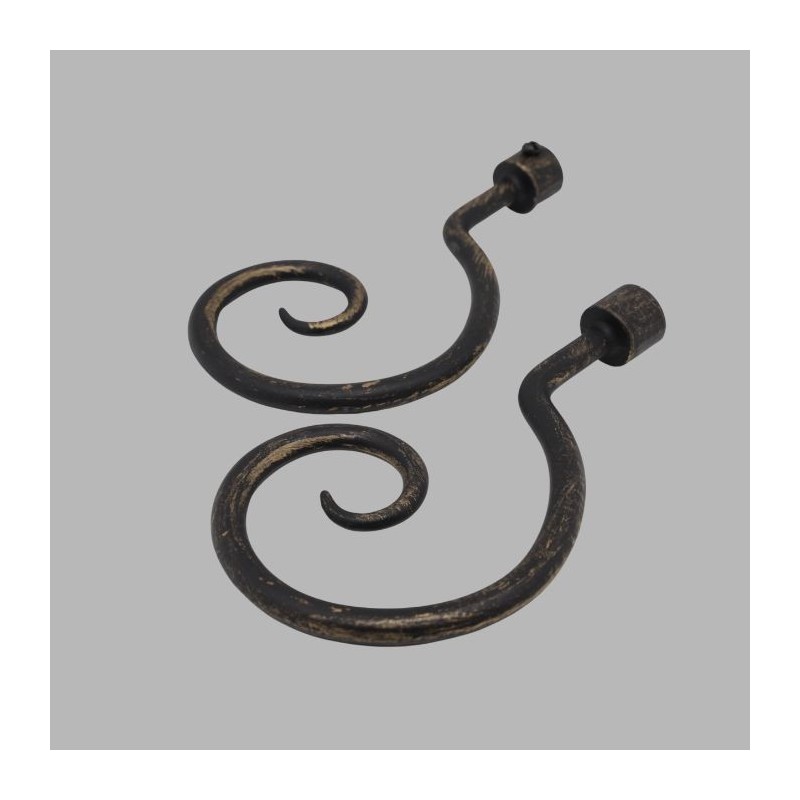 end knob curl black gold gebruchd 14 mm L 16 cm 2 pcs